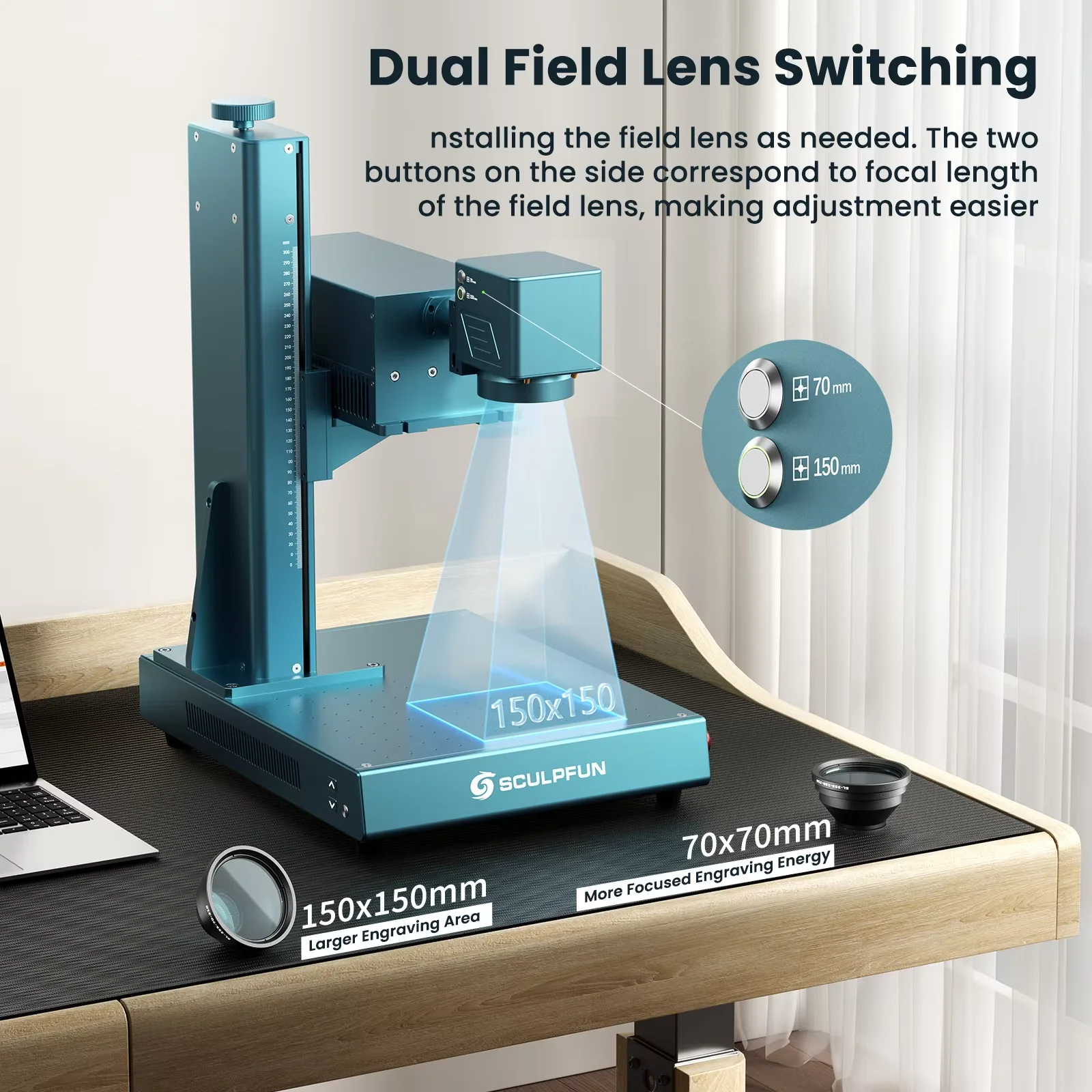 Industrial Laser Engraving Machine For Metal - เครื่องแกะสลักเลเซอร์ UV SCULPFUN V5 ระดับอุตสาหกรรม รองรับการแกะสลักแบบนูน