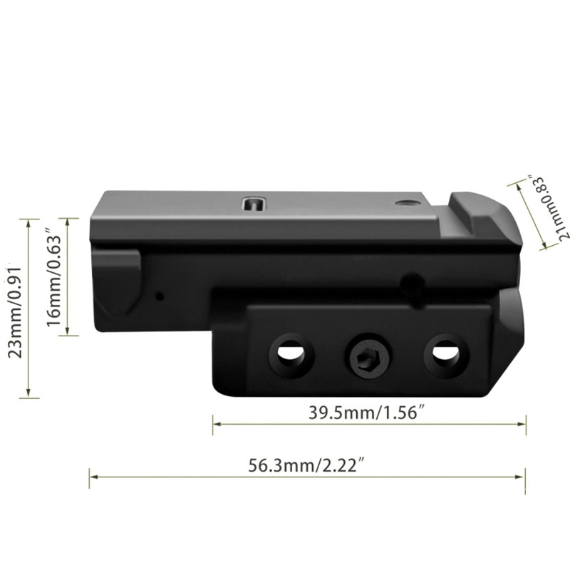 Industrial Laser Pointer - ไฟเลเซอร์แบบจุดสีแดง/เขียว/น้ำเงิน ชาร์จผ่าน USB สำหรับราง Picatinny ขนาด