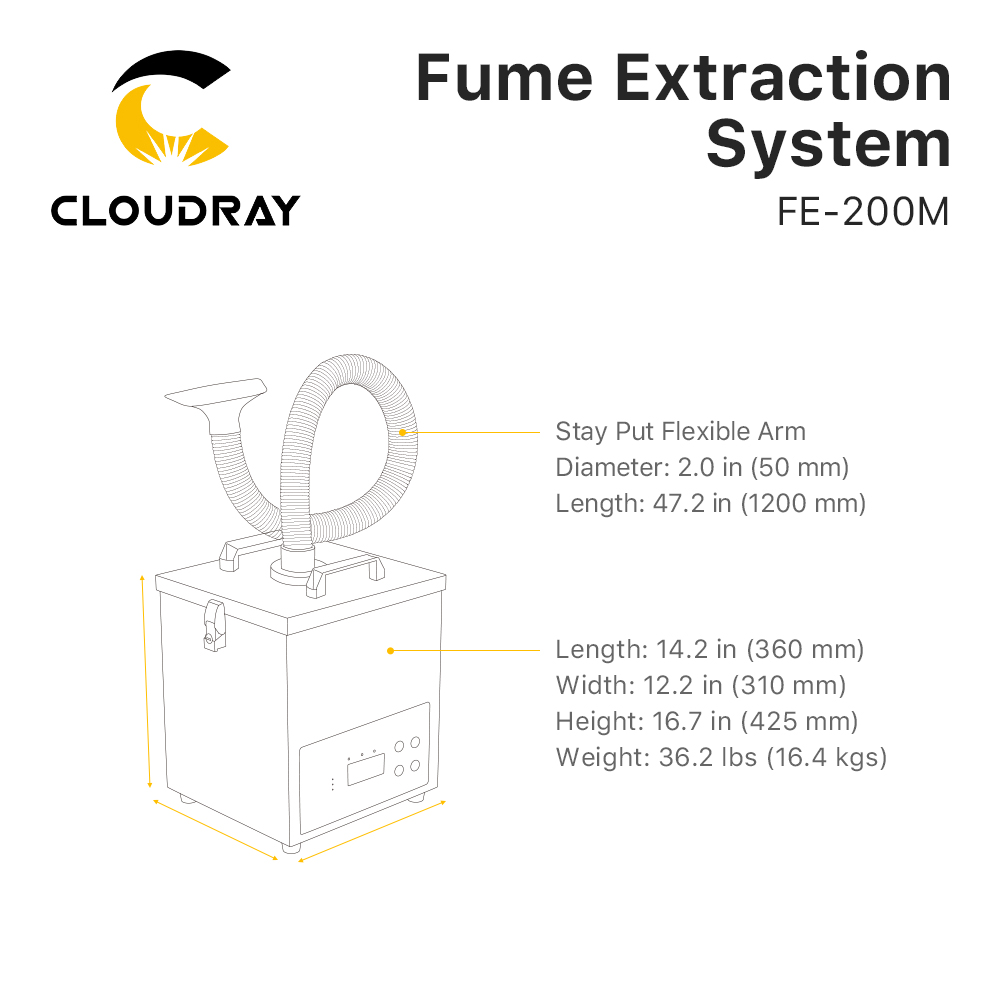 ระบบดูดควัน Cloudray รุ่น FE-2 - Laser Marking Machine บทวิจารณ์และราคา